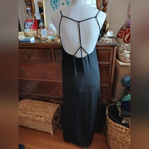 Nasty Gal Black Slip Dress with Spaghetti Straps Size XS - Picture 2 of 6